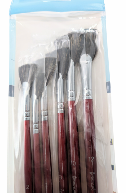 Jowoart Artist Fan Brush Set of 6