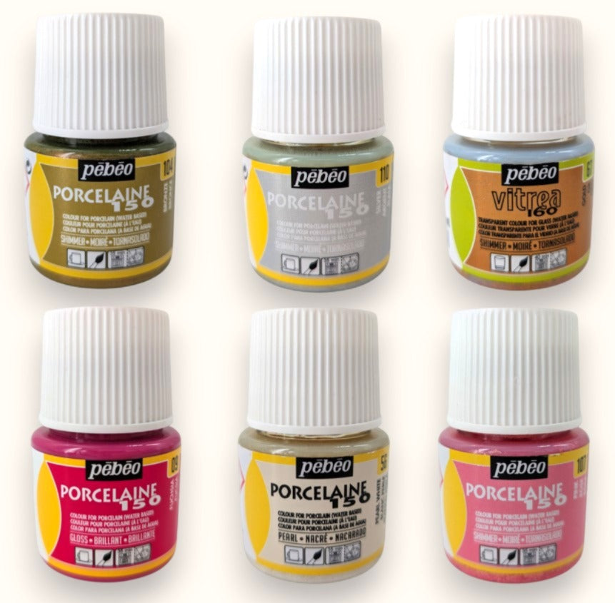 Pebeo Porcelaine 150 Overglaze Paint Pots 45ml